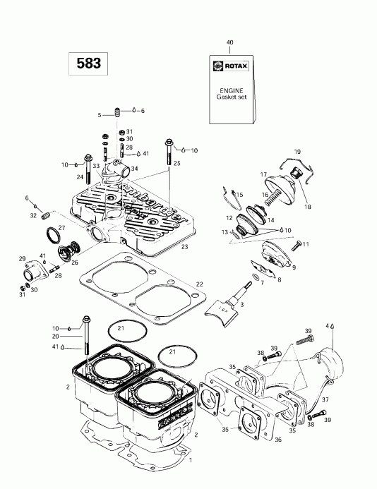  BRP MX Z 440 F/Z 583/Z 670 1997  - Cylinder, Exhaust Manifold (583)