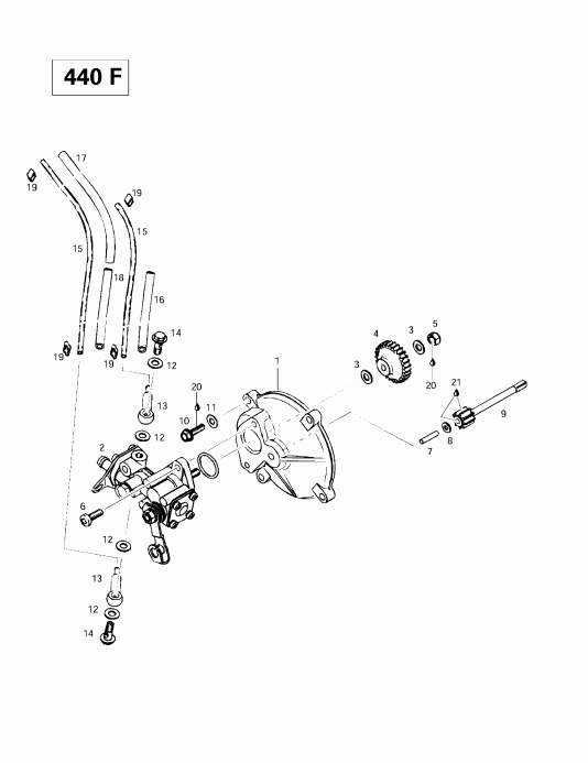�������� BRP SkiDoo MX Z 440 F/Z 583/Z 670 1997 ������ - Oil Injection System (440f)