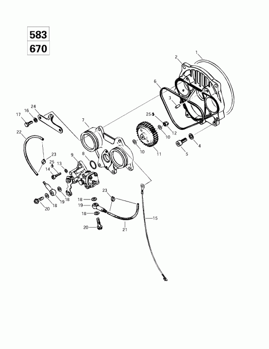 Skidoo ����������� MX Z 440 F/Z 583/Z 670 1997 - Oil Injection System (583, 670)