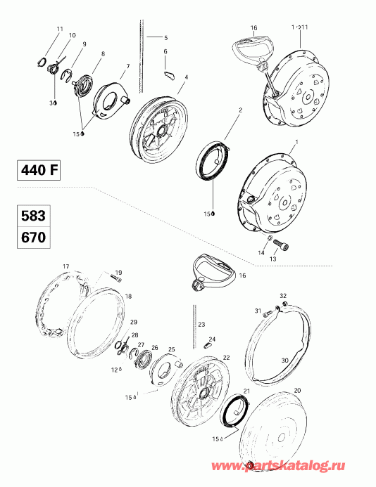 snowmobile  MX Z 440 F/Z 583/Z 670 1997 - Rewind Starter