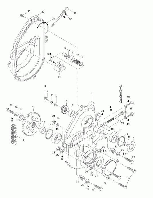 snowmobile Ski Doo MX Z 440 F/Z 583/Z 670 1997  - Chaincase