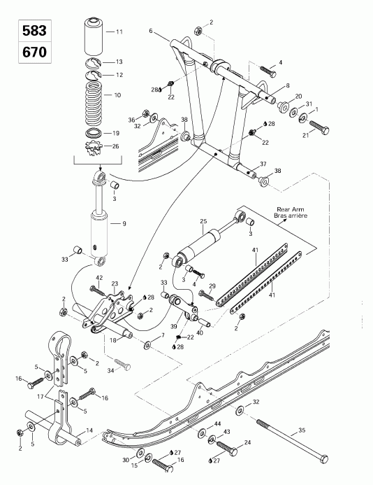 MX Z 440 F/Z 583/Z 670 1997 ������ - Front Arm, Rear Suspension (583, 670)