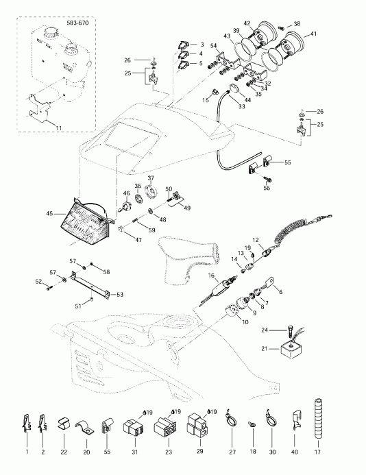  BRP SkiDoo  MX Z 440 F/Z 583/Z 670 1997 - Electrical System