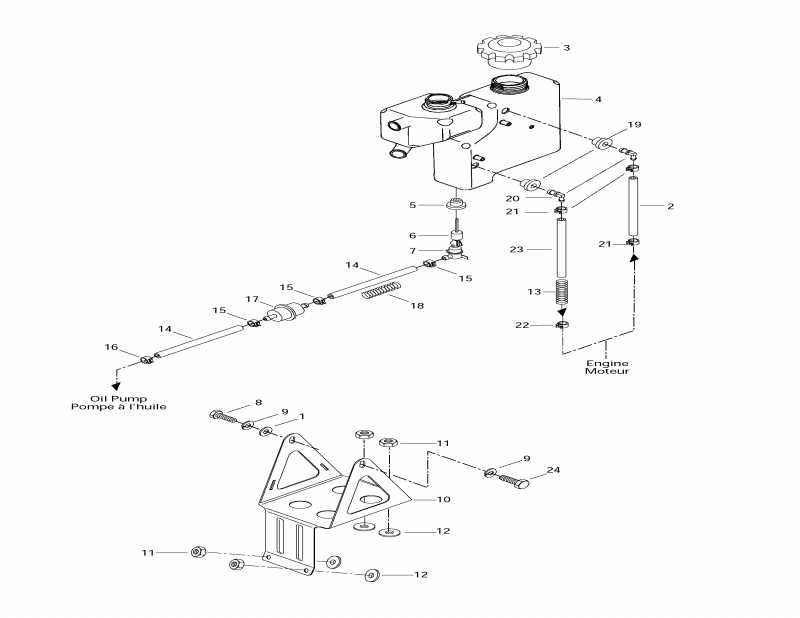 snowmobile Skidoo - Oil Tank And Support (mx Z 440 Lc)