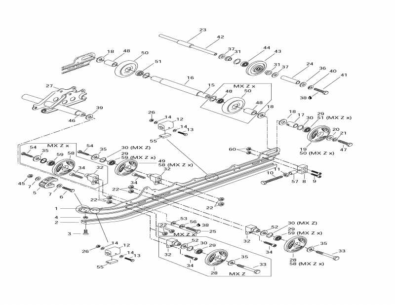 Ski Doo MX Z 440 LC, 1997 - Rear Suspension