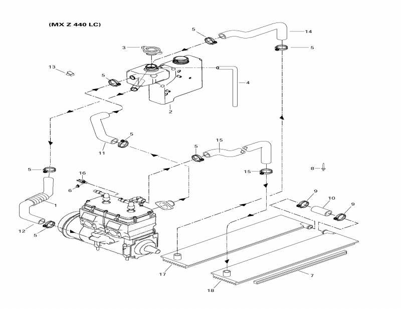 snowmobile  MX Z X 440 LC, 1997  - Cooling System Mx Z (440 Lc)