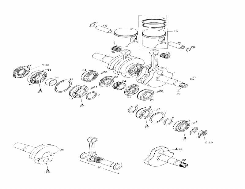    MX Z X 440 LC, 1997 - Crankshaft And Pistons