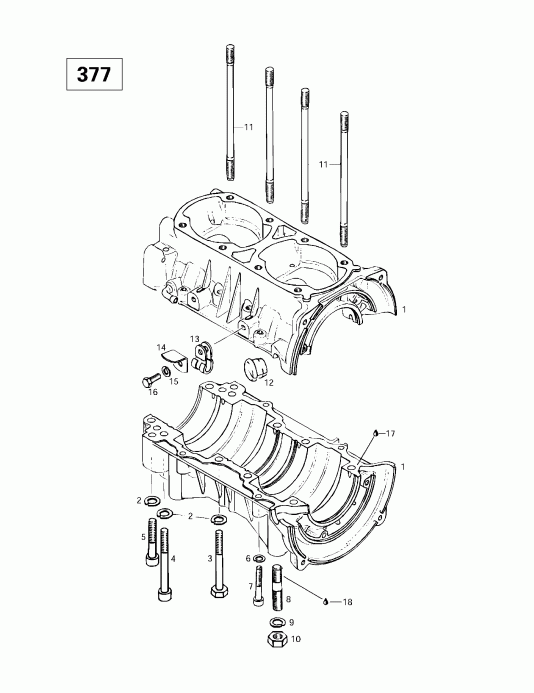  SKIDOO Skandic 380/500, 1997 - Crankcase (377)