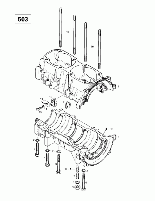 snowmobile SKIDOO  Skandic 380/500, 1997 - Crankcase (503)