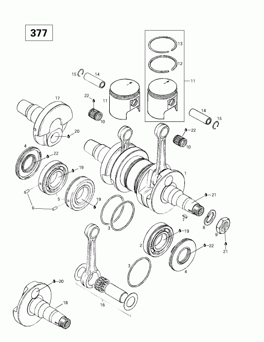 BRP  Skandic 380/500, 1997 - Crankshaft (377)