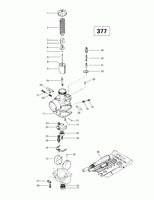 Skandic 380/500, 1997  - Carburetors (377)