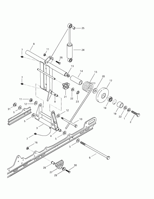 Skidoo ����������� Skandic 380/500, 1997 - Rear Arm, Rear Suspension