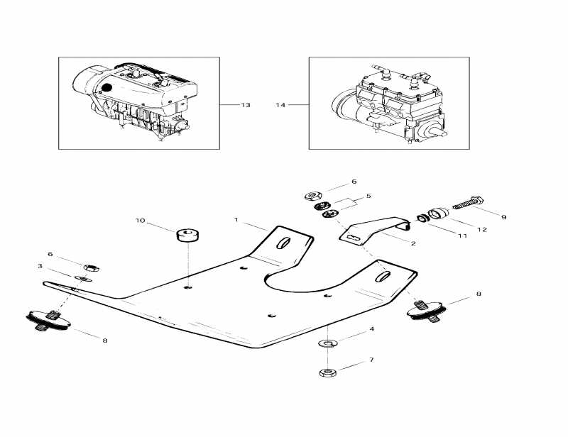 BRP SkiDoo Skandic Super Wide Track, 1997  - Engine Support