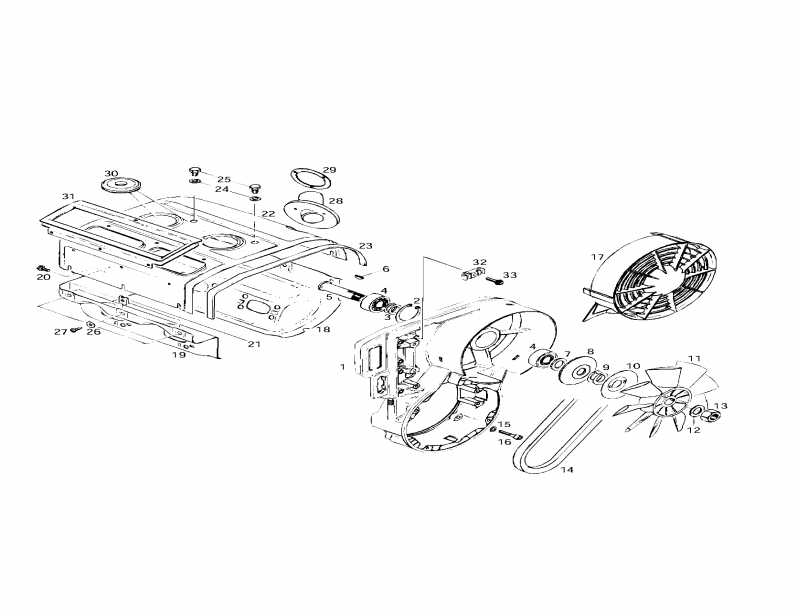 snowmobile Skidoo Skandic Wide Track, 1997 - Cooling System Fan