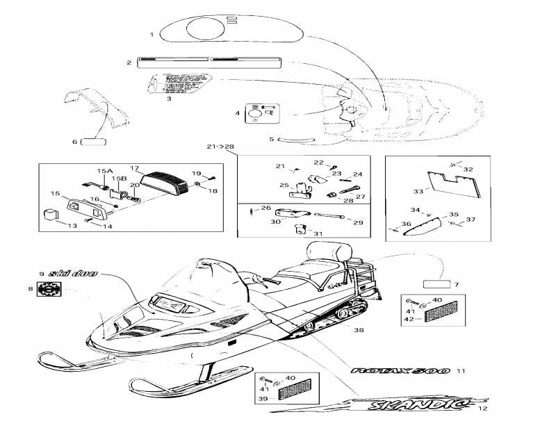  ski-doo Skandic Wide Track, 1997 - Decals And Accessories