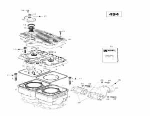 01- ,   (494) (01- Cylinder, Exhaust Manifold (494))
