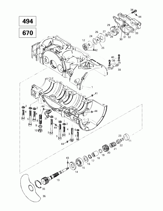 �������� Skidoo ������ Summit 500/583/670, 1997 - ������ ���������, Rotary ������, ������� ����� (494, 670)