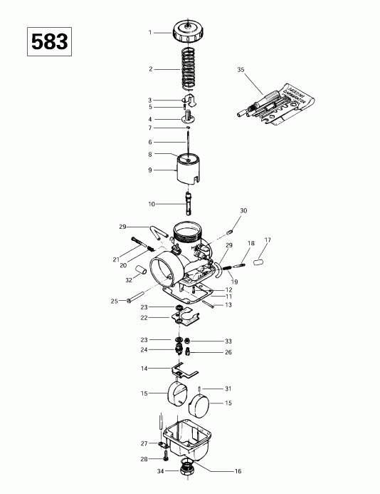  Skidoo  Summit 500/583/670, 1997 - Carburetors (583)