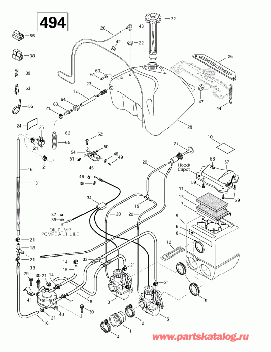 snowmobile ski-doo  Summit 500/583/670, 1997 - Fuel System (494)