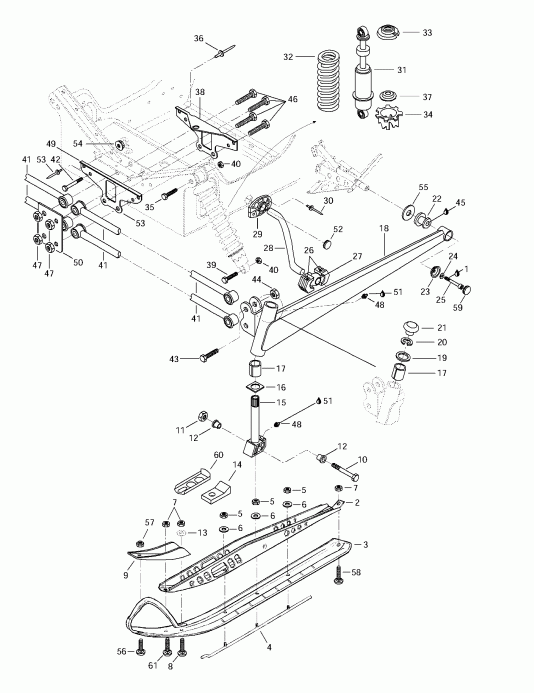   Summit 500/583/670, 1997 - Front Suspension And Ski