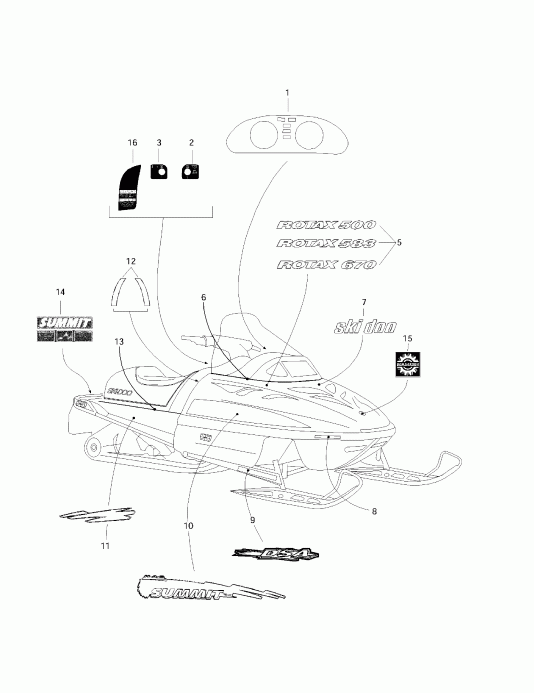  Skidoo  Summit 500/583/670, 1997 - 