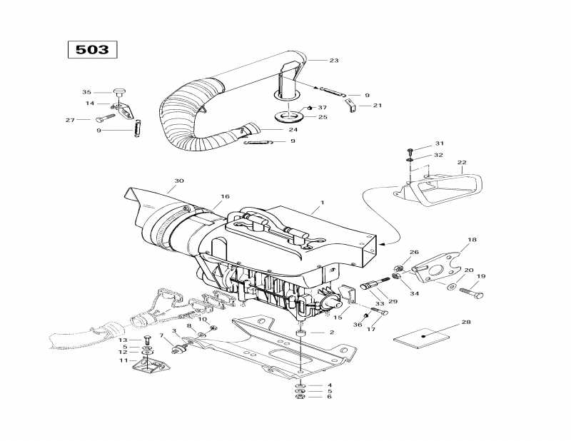  ski-doo  Touring E, 1997 -  Sport  Muffler (503)