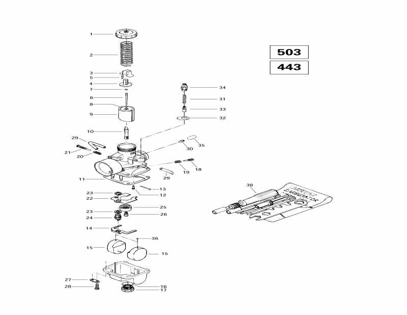  SkiDoo Touring E, 1997  - Carburetors (503, 443)
