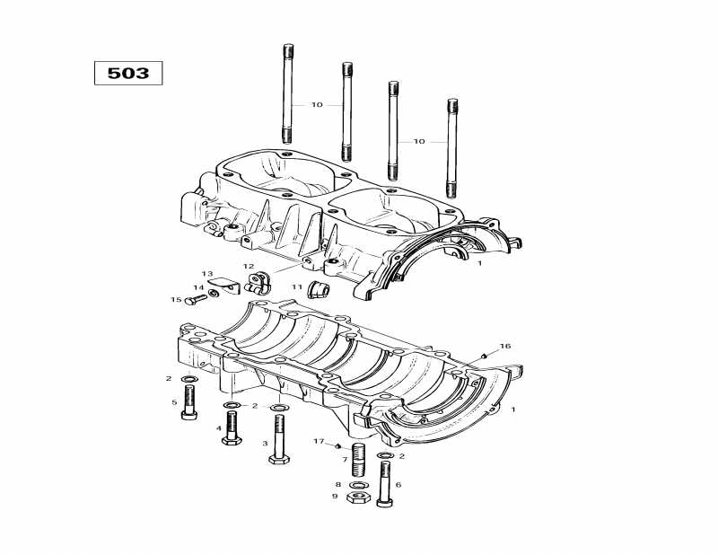  Skidoo Touring E LT, 1997  - Crankcase (503)