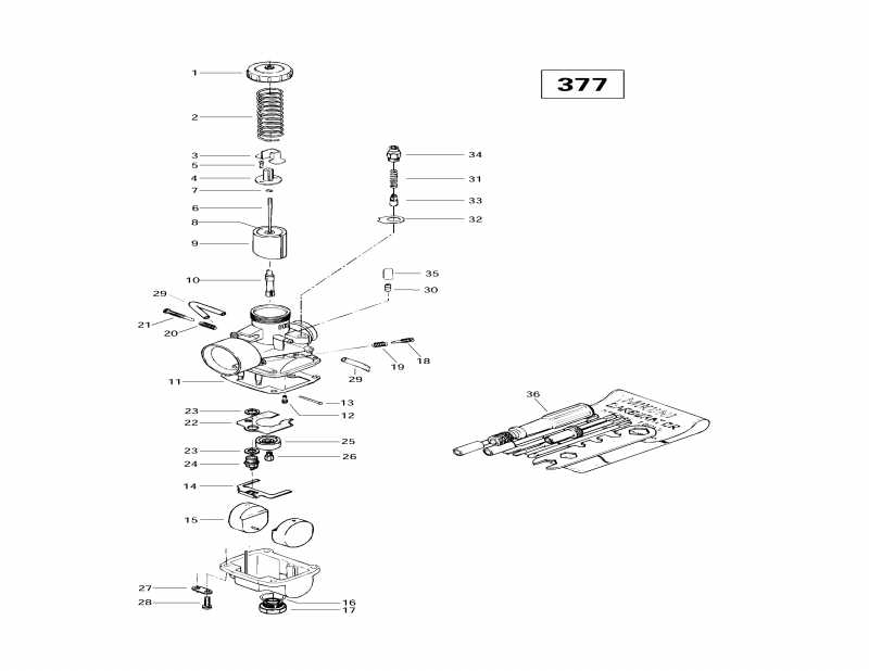 snowmobile Skidoo  Touring E LT, 1997 - Carburetors (377)