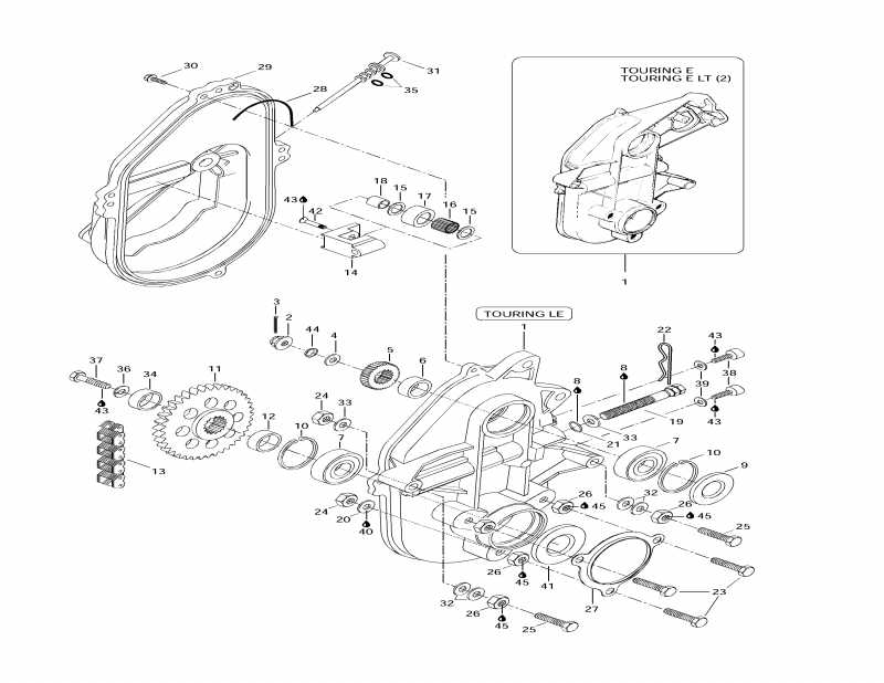snowmobile SkiDoo Touring E LT, 1997 - Chaincase