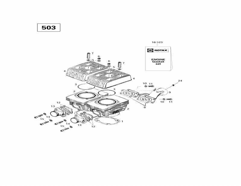 BRP  Touring SLE, 1997 - Cylinder, Exhaust Manifold (503)