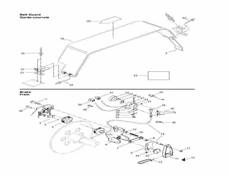  Skidoo Touring SLE, 1997  - Brake And Belt Guard