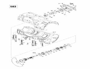 01-  , Rotary ,   (583) (01- Crankcase, Rotary Valve, Water Pump (583))