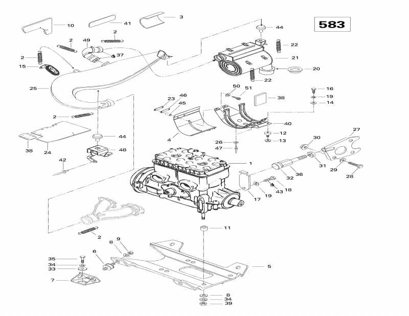  Ski-doo Formula 500, 1998  - Engine Support And Muffler (583)