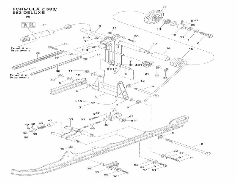 snowmobile SKIDOO  Formula 500, 1998 - Rear Arm, Rear Suspension