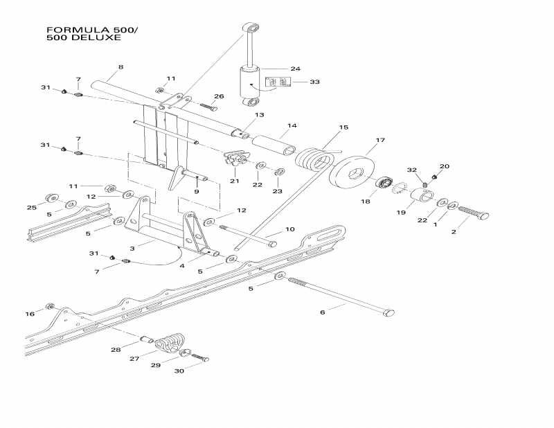  Skidoo  Formula 500, 1998 - Rear Arm, Rear Suspension