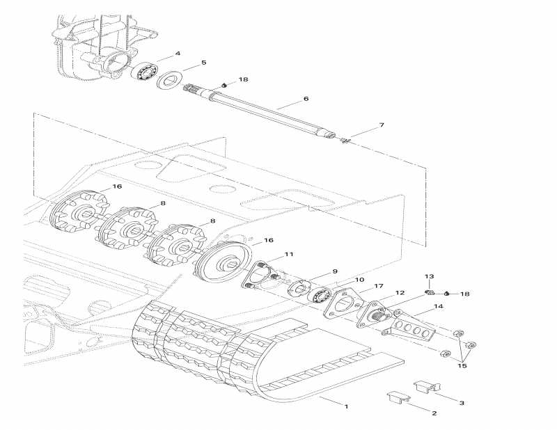  BRP SkiDoo Formula 500 Deluxe, 1998 - Drive Axle  Track