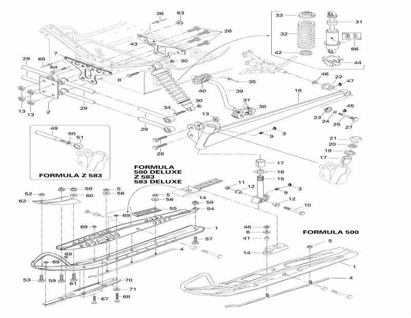 Formula 500 Deluxe, 1998 - Front Suspension And Ski