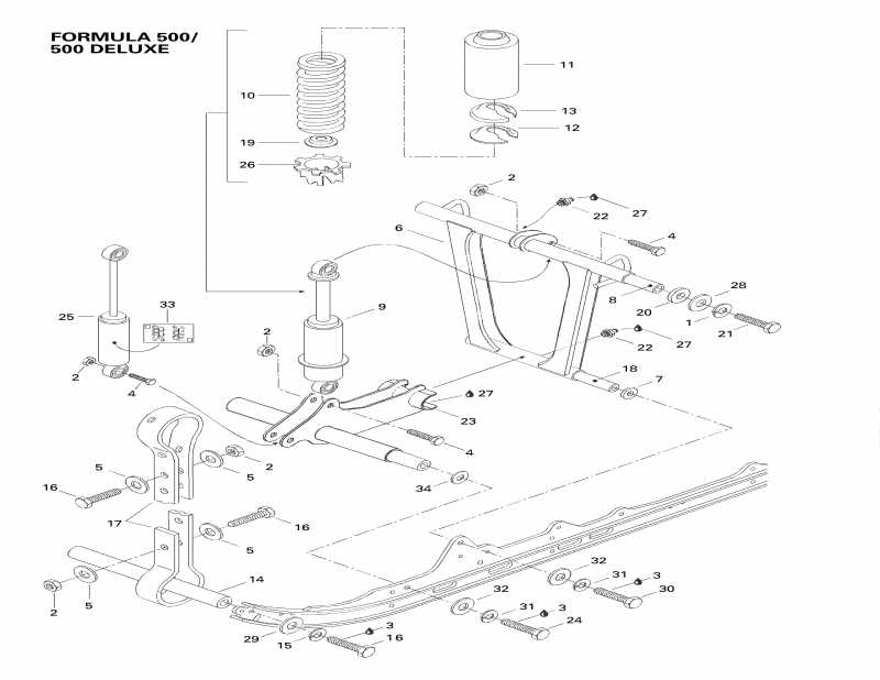 SkiDoo ����������� Formula 583 Deluxe, 1998 - Front Arm, Rear Suspension