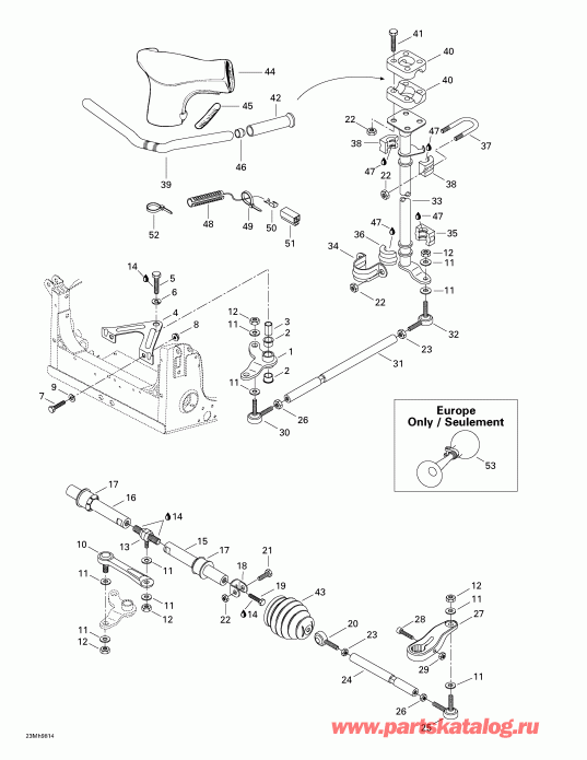 snowmobile Skidoo  Formula III 600/700, 1998 - Steering System