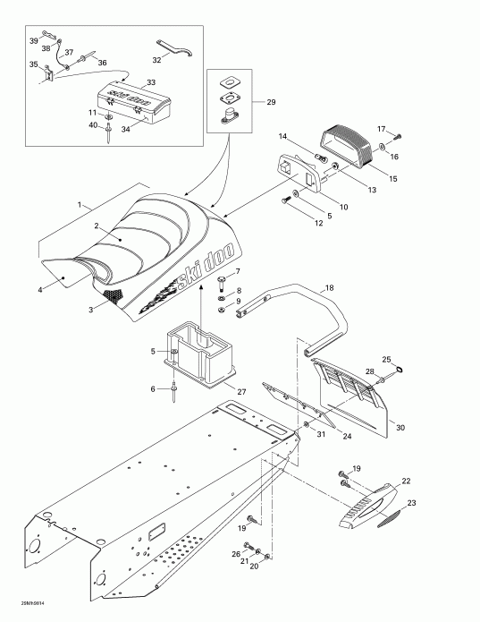 snowmobile  Formula III 600/700, 1998  - Seat And Accessories