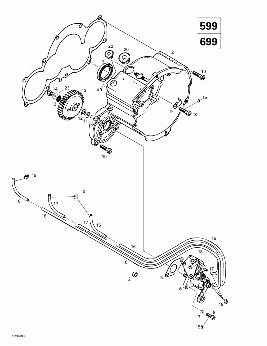 Formula III 600 R/700 R, 1998 - Ignition Housing Oil Pump (599, 699)