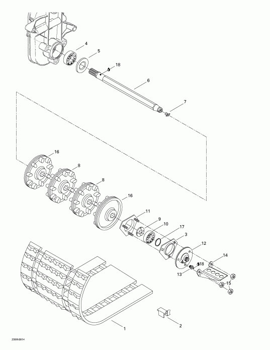 snowmobile Ski Doo Formula III 600 R/700 R, 1998  - Drive Axle  Track