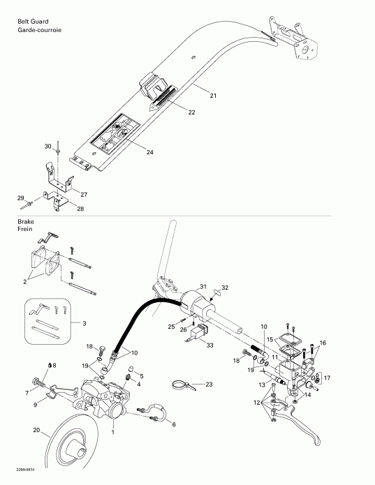 snowmobile SKIDOO - Hydraulic Brake And Belt Guard