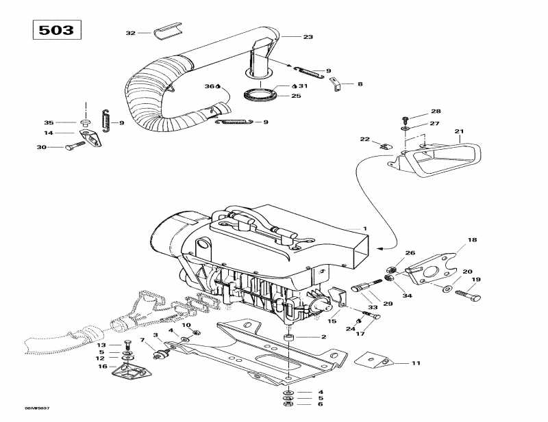 �������� Skidoo ������ Formula Sl, 1998 - ��������� S����port � Muffler (503)