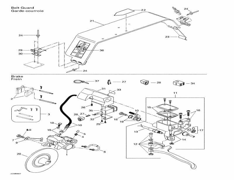 Ski-doo Formula Sl, 1998 - Hydraulic Brake And Belt Guard