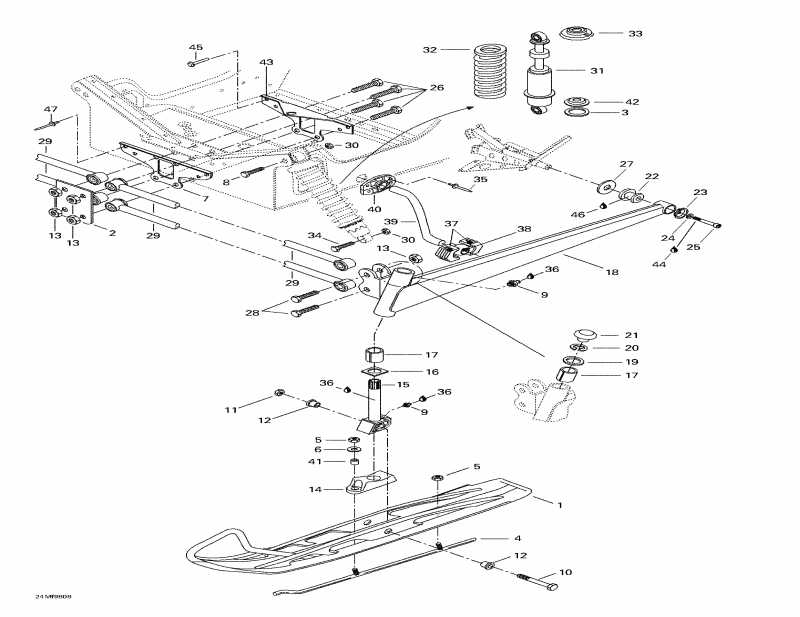 Ski Doo Formula Sl, 1998  - Front Suspension And Ski