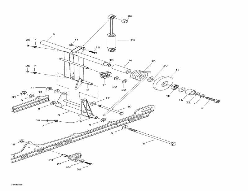  Ski Doo  Formula Sl, 1998 - Rear Arm, Rear Suspension