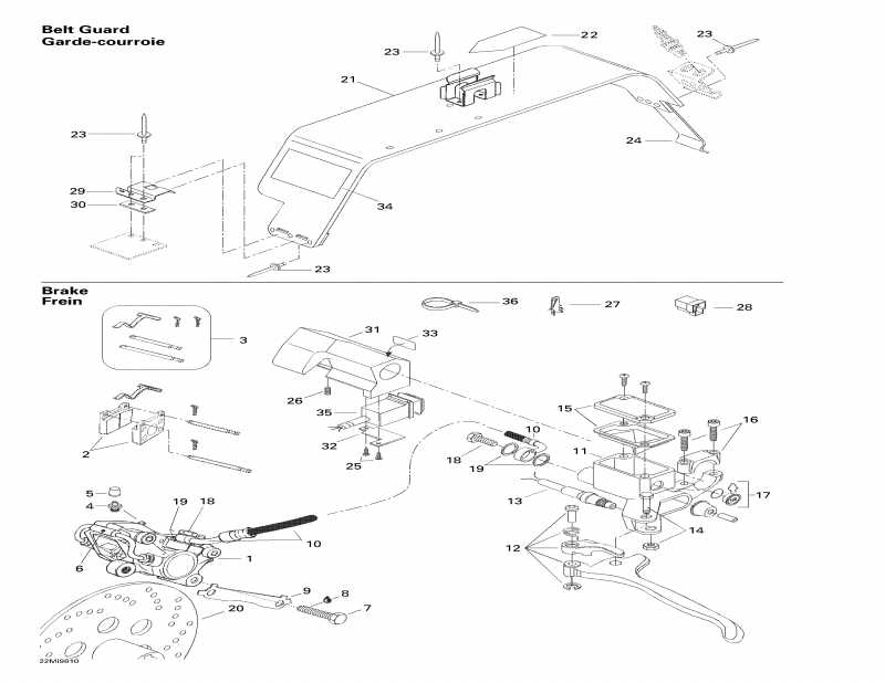 �������� ski-doo Formula Z 670, 1998 ������ - Hydraulic Brake And Belt Guard