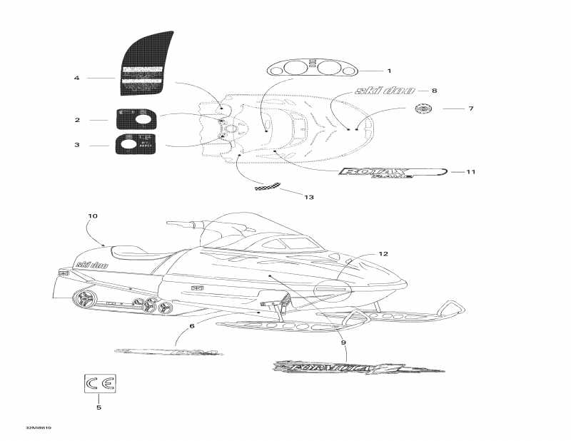 snowmobile Skidoo ������ Formula Z 670, 1998 - Decals